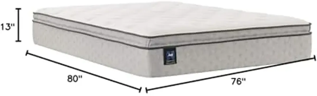 Sealy Essentials Spring Winter Green Euro Pillowtop Soft Feel Mattress and 9-Inch Foundation, King