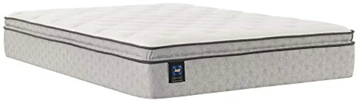 Sealy Essentials Spring Winter Green Euro Pillowtop Soft Feel Mattress and 9-Inch Foundation, King