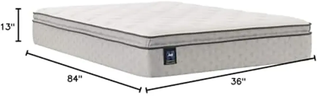 Sealy Essentials Spring Winter Green Euro Pillowtop Soft Feel Mattress and 9-Inch Foundation, Split California King