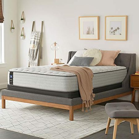 Sealy Posturepedic Spring Summer Rose Faux Eurotop Firm Feel Mattress and 5-Inch Foundation, Queen
