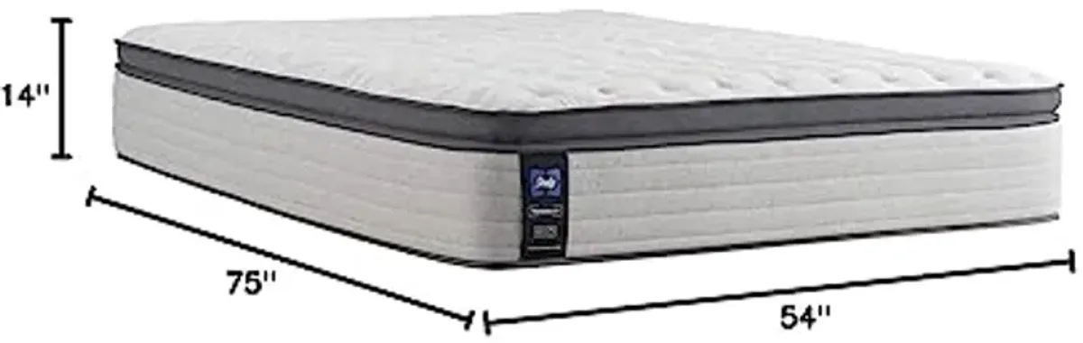 Sealy Posturepedic Spring Summer Rose Euro Pillowtop Medium Feel Mattress and 5-Inch Foundation, Full