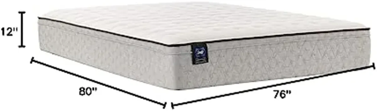 Sealy Essentials Spring Winter Green Faux Eurotop Medium Feel Mattress, King