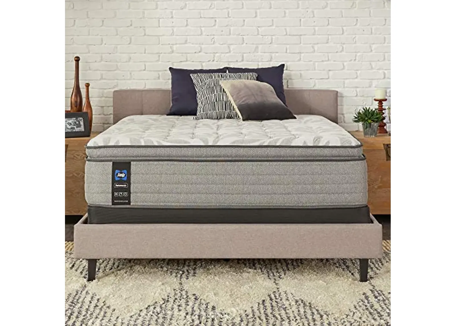 Sealy Posturepedic Spring Red Maple Euro Pillowtop Soft Feel Mattress and 5-Inch Foundation, King