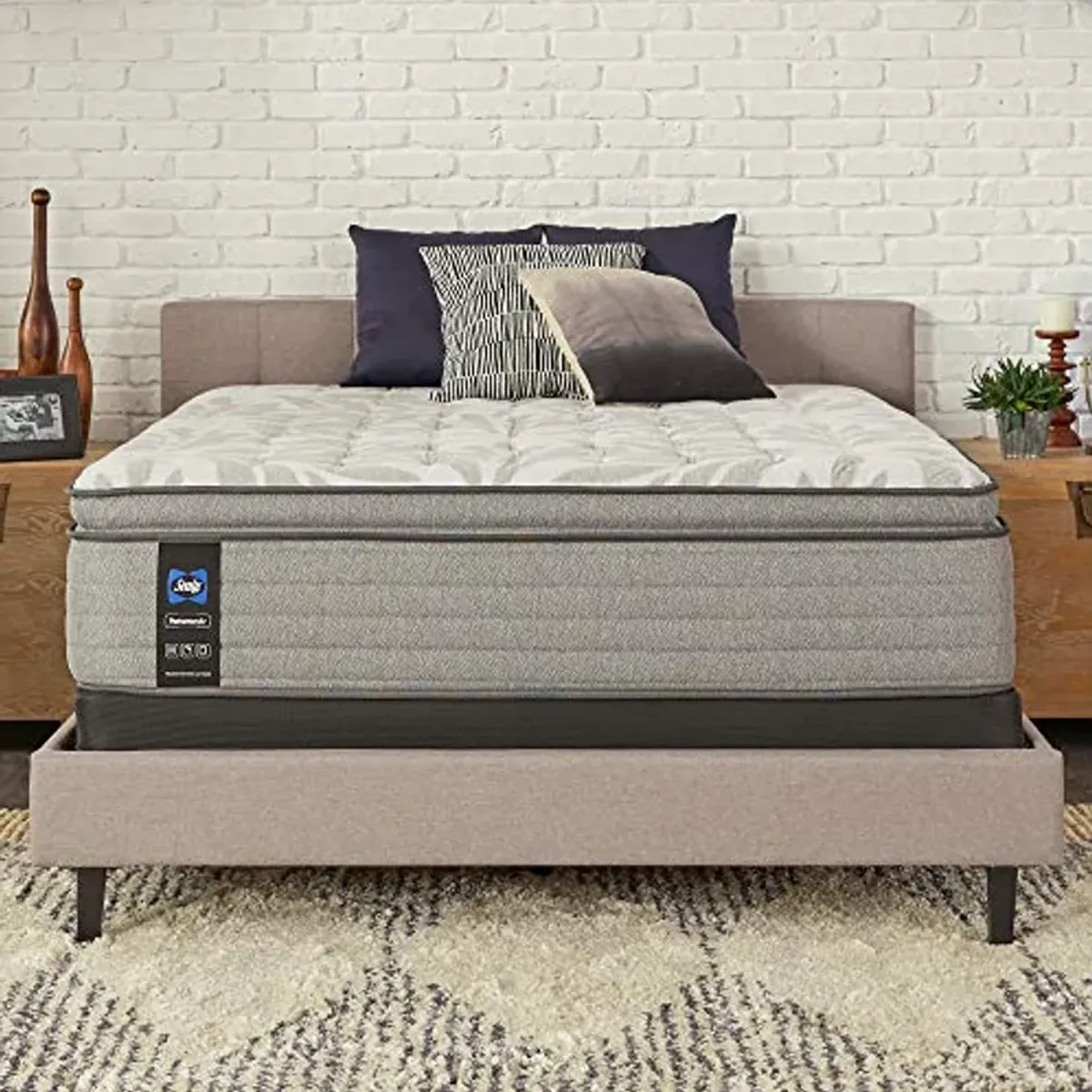 Sealy Posturepedic Spring Red Maple Euro Pillowtop Soft Feel Mattress and 5-Inch Foundation, King