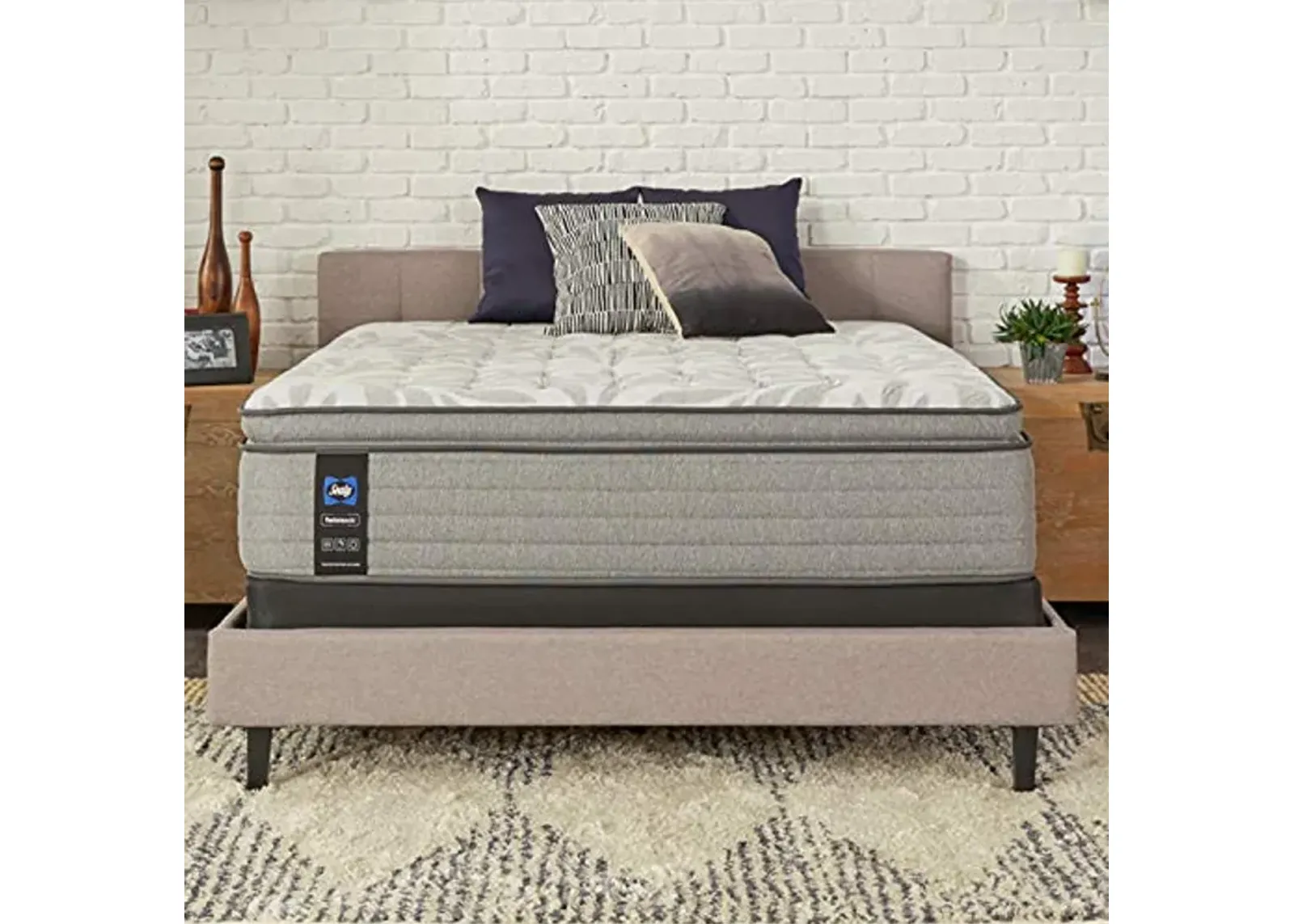 Sealy Posturepedic Spring Silver Pine Euro Pillowtop Medium Feel Mattress and 9-Inch Foundation, Full