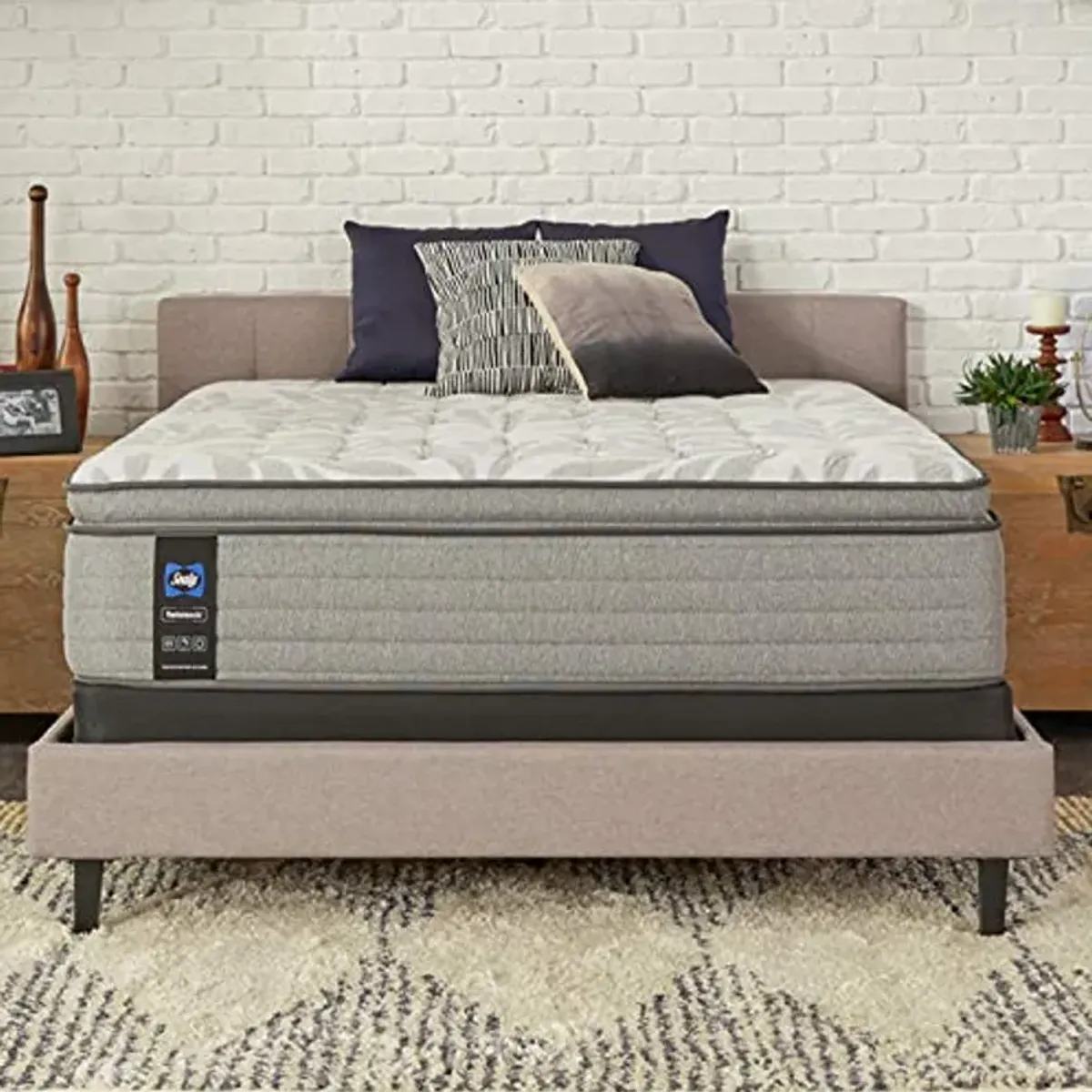 Sealy Posturepedic Spring Silver Pine Euro Pillowtop Medium Feel Mattress and 9-Inch Foundation, Full