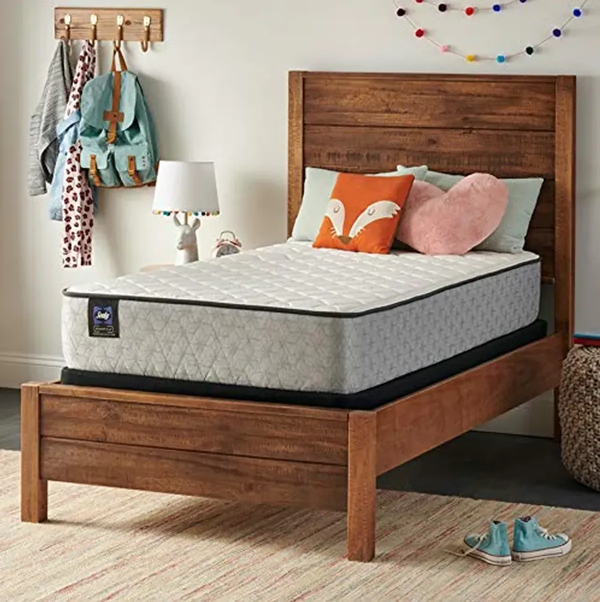 Sealy Essentials Spring Summer Elm Firm Feel Mattress and 5-Inch Foundation, Twin XL