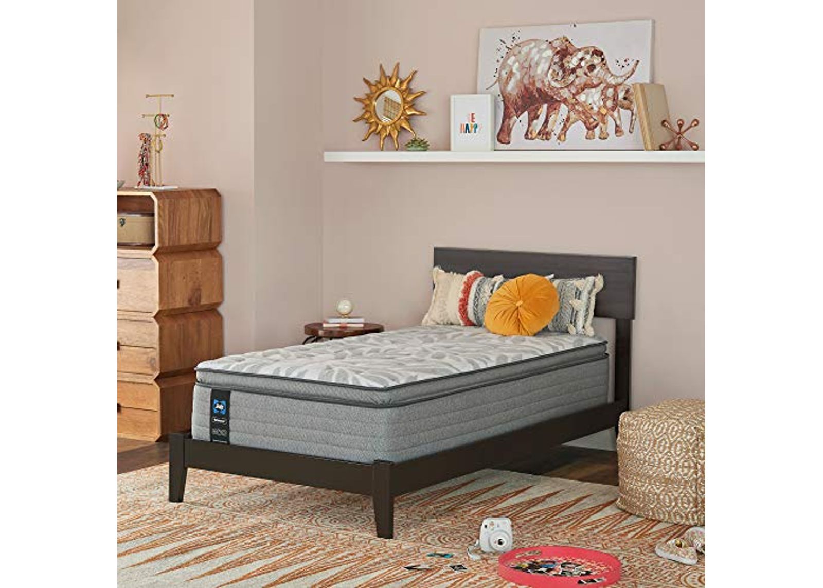 Sealy Posturepedic Spring Red Maple Euro Pillowtop Soft Feel Mattress and 5-Inch Foundation, Twin