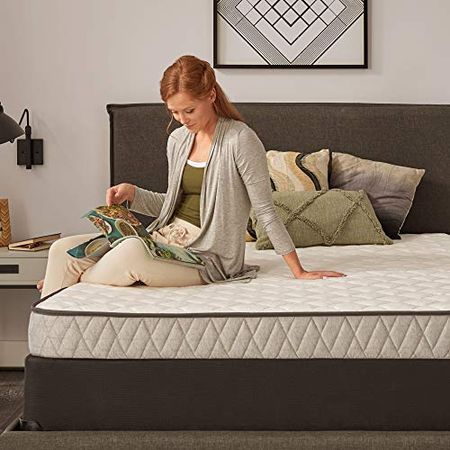 Sealy Essentials Spring Spruce Firm Feel Mattress and 5-Inch Foundation, Queen