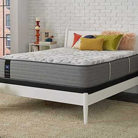 Sealy Posturepedic Spring Silver Pine Faux Eurotop Firm Feel Mattress and 5-Inch Foundation, Split California King