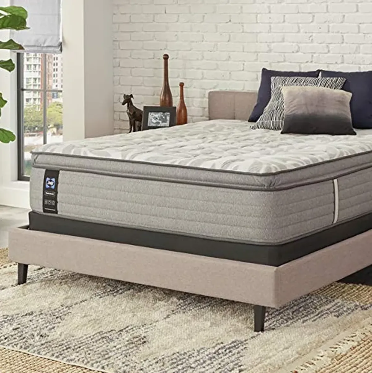 Sealy Posturepedic Spring Silver Pine Euro Pillowtop Soft Feel Mattress and 5-Inch Foundation, California King