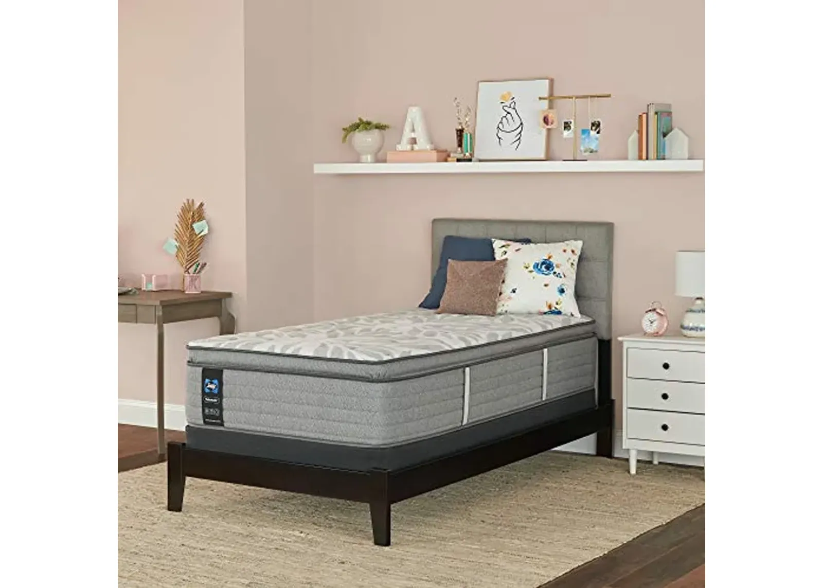 Sealy Posturepedic Spring Silver Pine Euro Pillowtop Soft Feel Mattress and 9-Inch Foundation, Twin