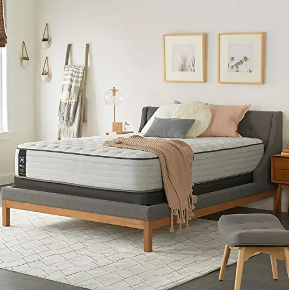 Sealy Posturepedic Spring Summer Rose Faux Eurotop Soft Feel Mattress and 9-Inch Foundation, Split California King