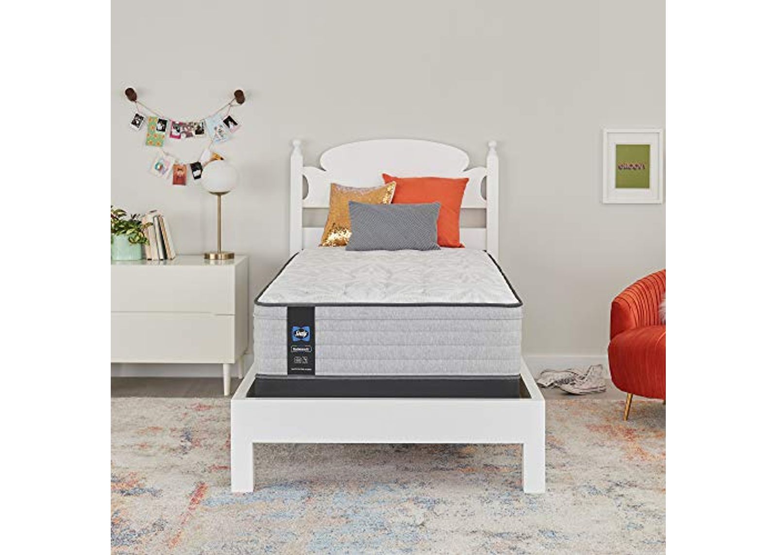 Sealy Posturepedic Spring Summer Rose Faux Eurotop Medium Feel Mattress and 5-Inch Foundation, Twin