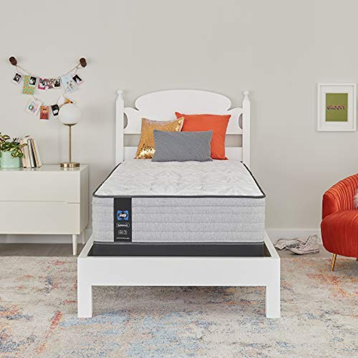 Sealy Posturepedic Spring Summer Rose Faux Eurotop Medium Feel Mattress and 5-Inch Foundation, Twin