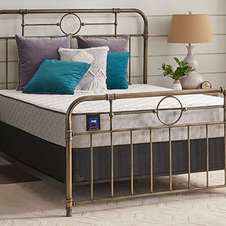 Sealy Essentials Spring Summer Elm Firm Feel Mattress and 9-Inch Foundation, Full, White