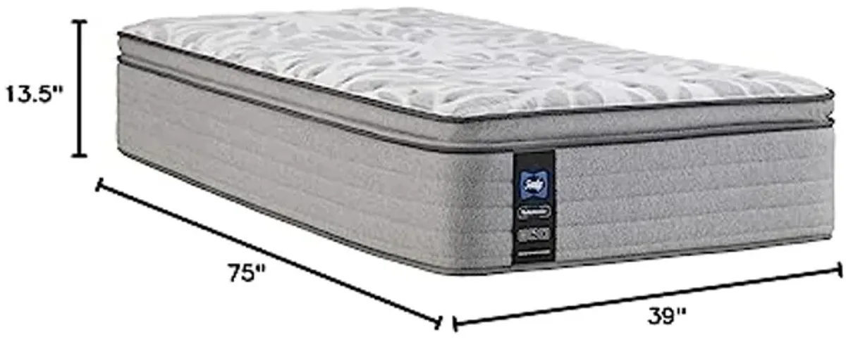 Sealy Posturepedic Spring Red Maple Euro Pillowtop Soft Feel Mattress and 9-Inch Foundation, Twin