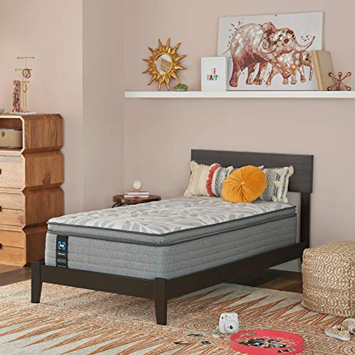 Sealy Posturepedic Spring Red Maple Euro Pillowtop Soft Feel Mattress and 9-Inch Foundation, Twin