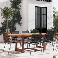 Amazonia Villach 7-Piece Outdoor Oval Dining Table Set | Eucalyptus Wood | Ideal for Patio and Indoors