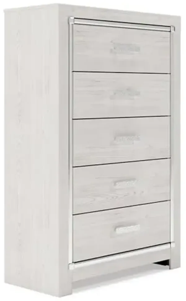 Signature Design by Ashley Altyra Contemporary 5 Drawer Chest, White