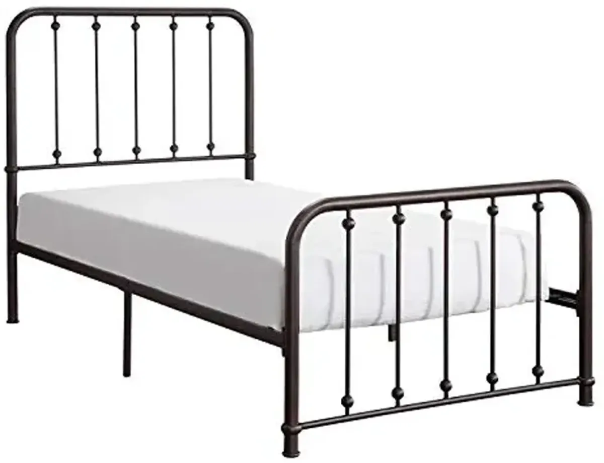 Lexicon Foresthill Metal Platform Bed, Twin, Antique Bronze