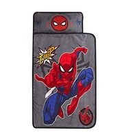 Idea Nuova Marvel Spiderman Super Soft Toddler Quilted Nap Mat with Built in Pillow, 26"x46", Multicolor