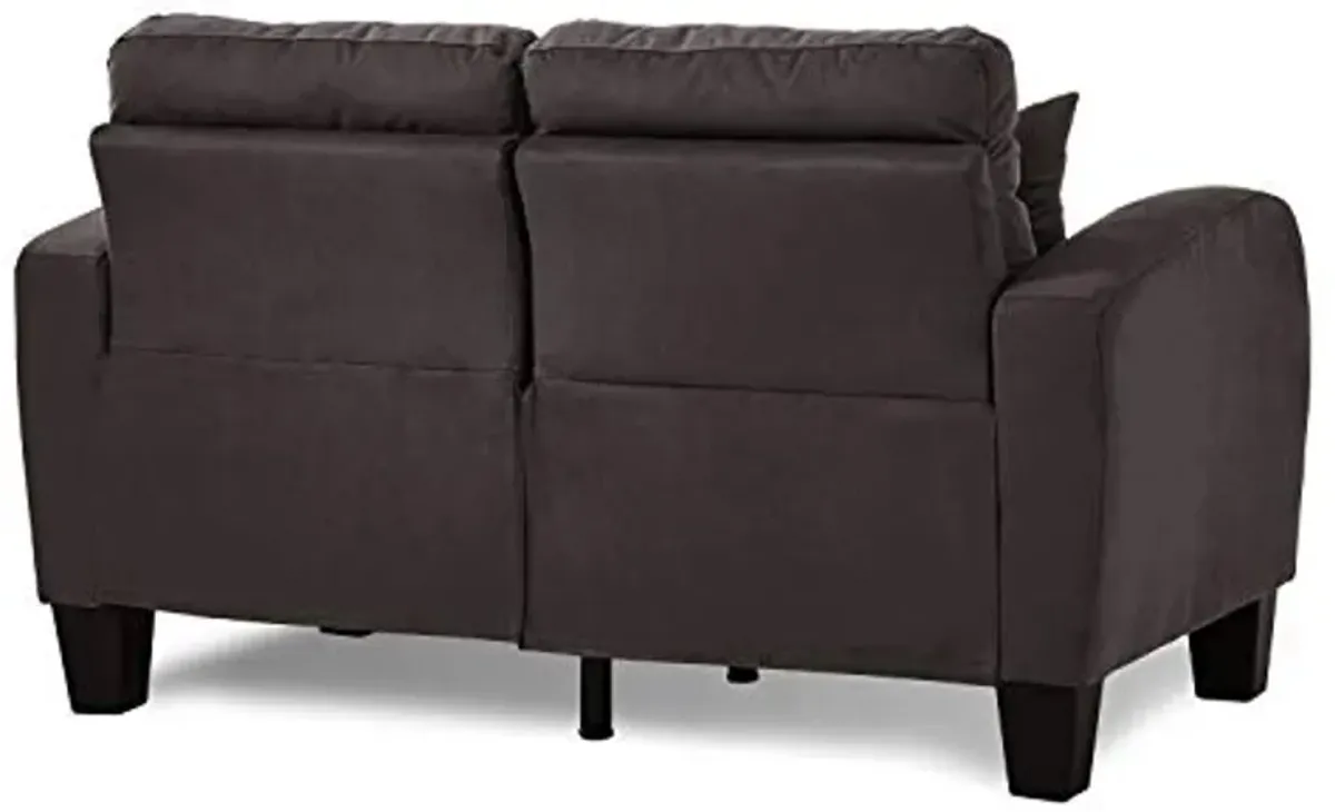 Lexicon Westville Tufted Fabric Loveseat, 57" W, Chocolate