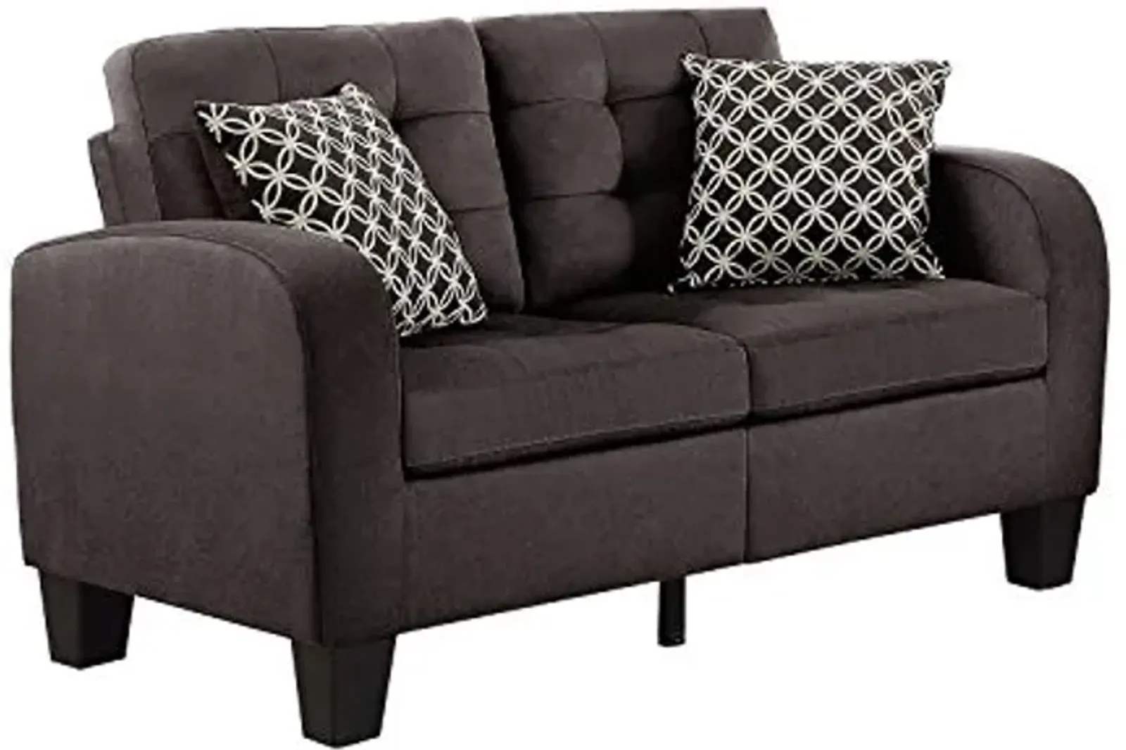 Lexicon Westville Tufted Fabric Loveseat, 57" W, Chocolate