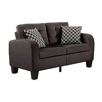 Lexicon Westville Tufted Fabric Loveseat, 57" W, Chocolate