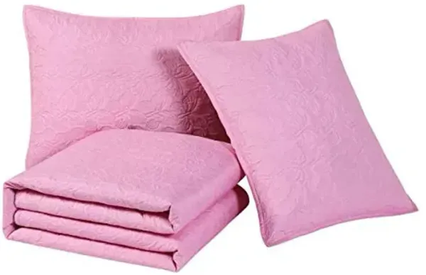 Heritage Kids Pinsonic Soft Butterfly Quilt Set,Pink, Twin, 86"x66"