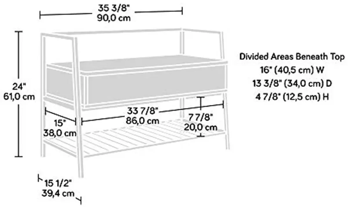 Sauder North Avenue Storage Bench, Sindoori Mango Finish