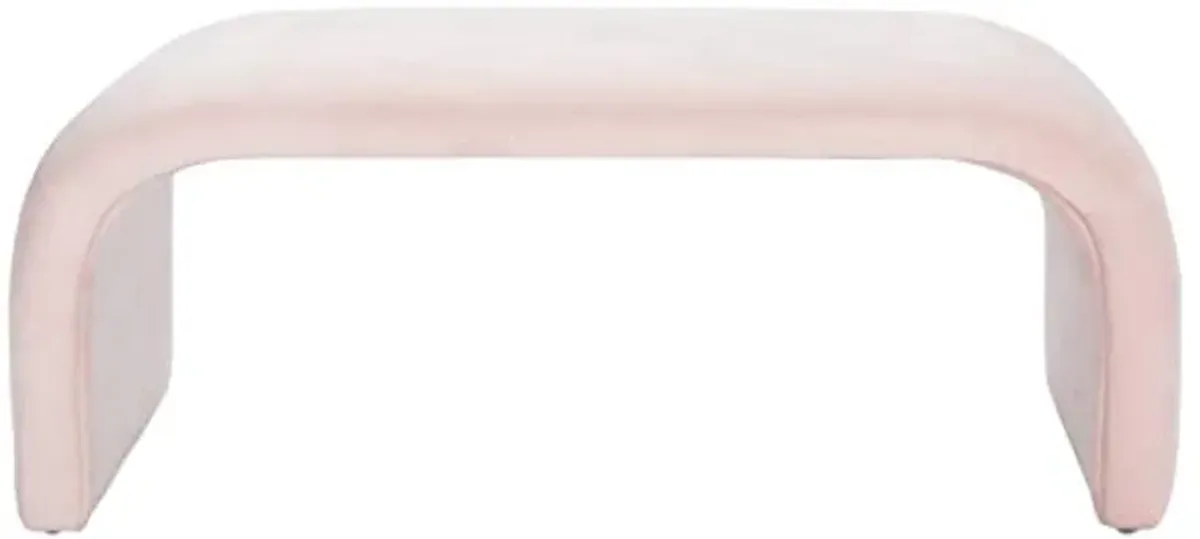 Safavieh Home Collection Tenko Modern Light Pink Velvet Bench (Fully Assembled) BCH1300C