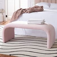Safavieh Home Collection Tenko Modern Light Pink Velvet Bench (Fully Assembled) BCH1300C