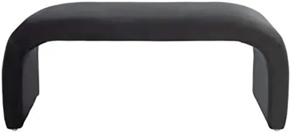 SAFAVIEH Home Collection Tenko Modern Black Velvet Bench (Fully Assembled) BCH1300B