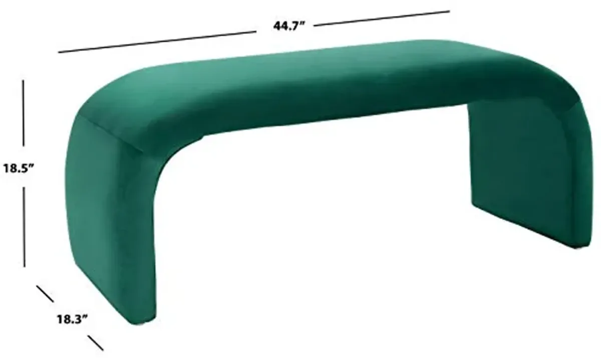 Safavieh Home Collection Tenko Modern Emerald Velvet Bench (Fully Assembled) BCH1300D