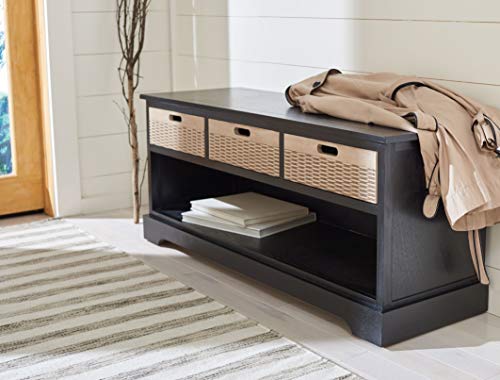 Safavieh Home Collection Landers Black 3-Drawer Storage Bench (Fully Assembled) BCH5701B, 0