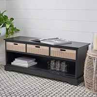 Safavieh Home Collection Landers Black 3-Drawer Storage Bench (Fully Assembled) BCH5701B, 0