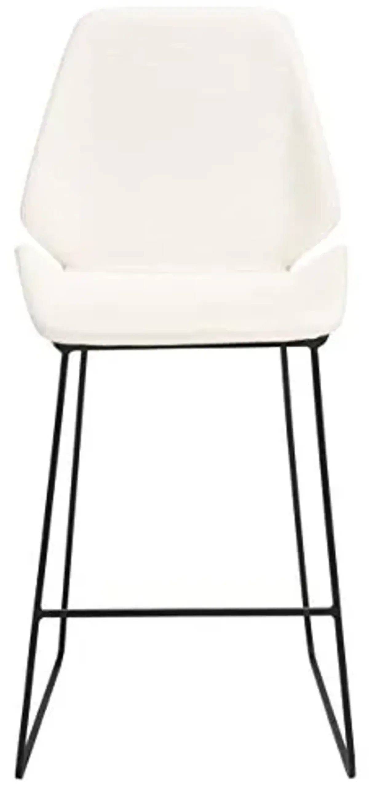 SAFAVIEH Home Collection Masami White Faux Leather/Black 26-inch Counter Stool