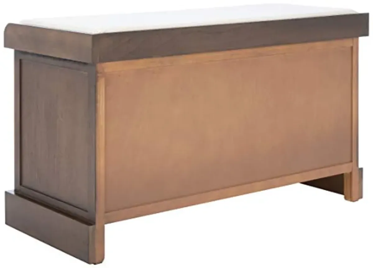 Safavieh Home Collection Landers Brown 2-Drawer/Cushion Storage Bench (Fully Assembled) BCH5702C