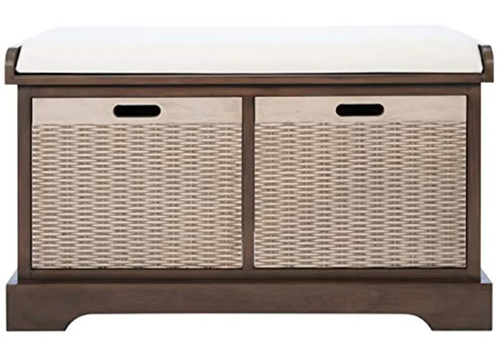 Safavieh Home Collection Landers Brown 2-Drawer/Cushion Storage Bench (Fully Assembled) BCH5702C