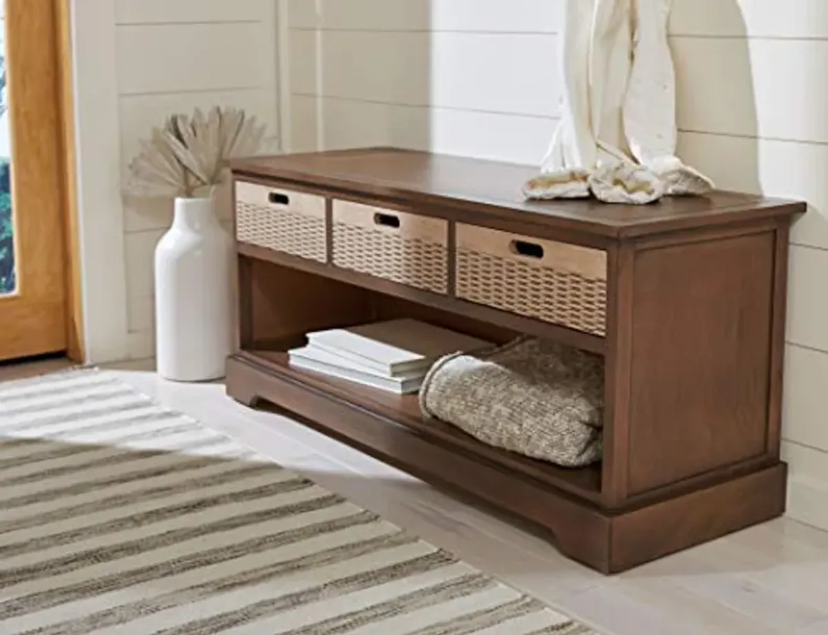 Safavieh Home Collection Landers Brown 3-Drawer Storage Bench (Fully Assembled) BCH5701C