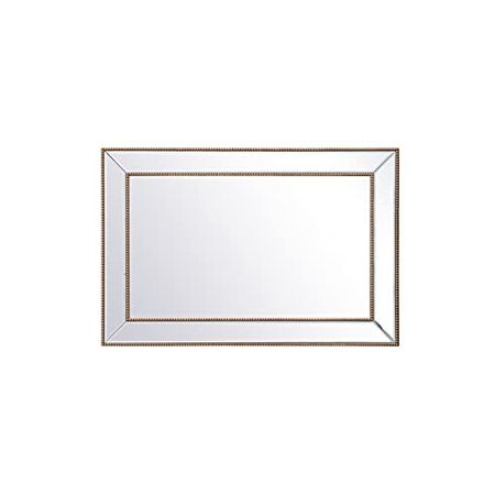 Elegant Decor Iris Beaded Mirror 42 x 28 inch in Antique Gold