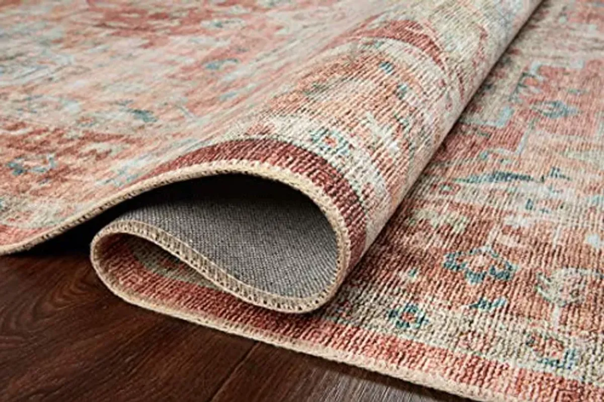 Loloi II Heidi Collection HEI-01 Terracotta/Aqua 7'-6" x 9'-6" Area Rug