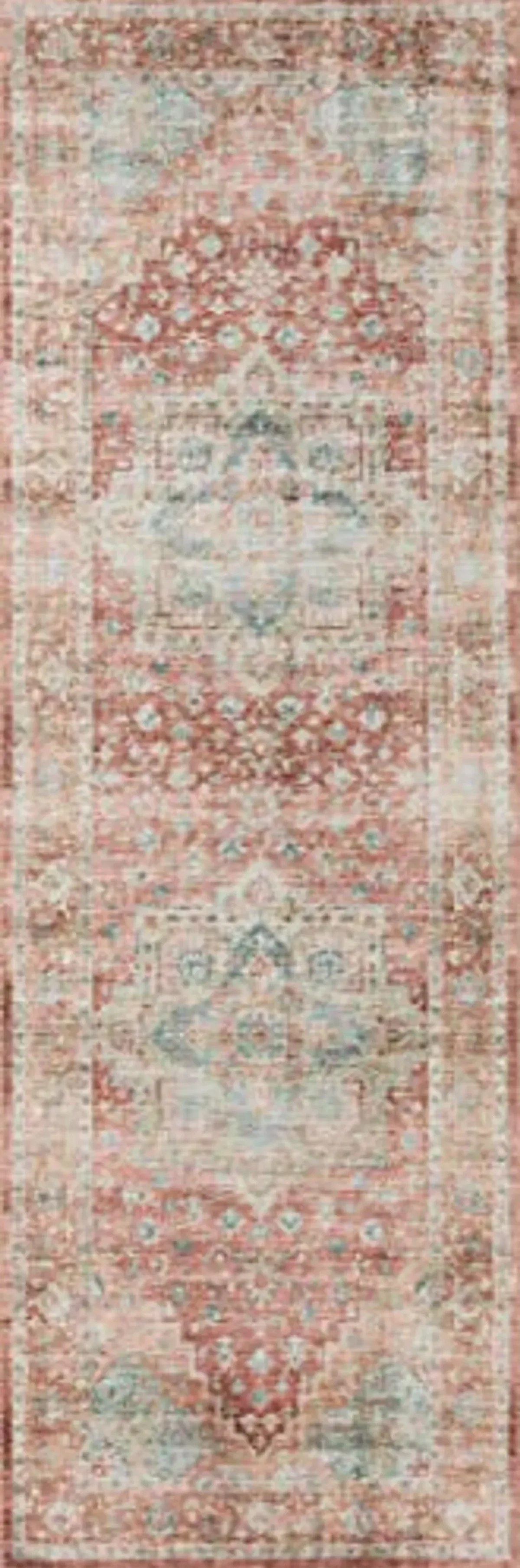 Loloi II Heidi Collection HEI-01 Terracotta/Aqua 7'-6" x 9'-6" Area Rug