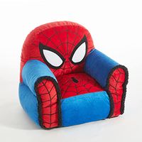 Idea Nuova Marvel Spiderman Figural Bean Bag Chair with Sherpa Trim, Ages 3+, Polyester, Red, Medium