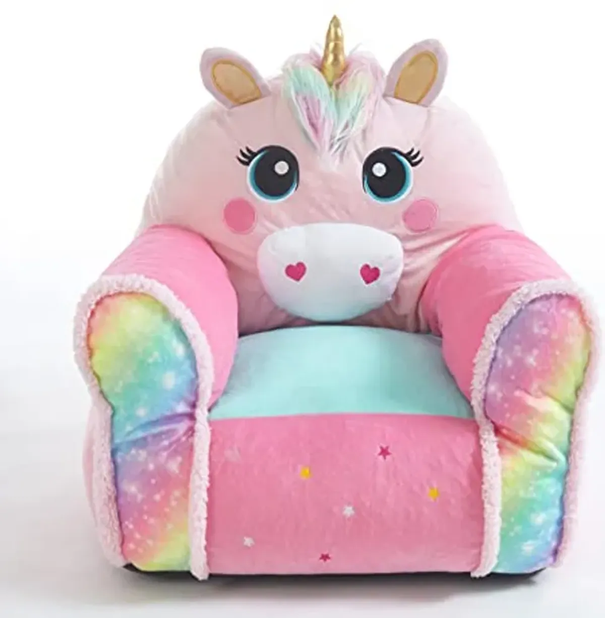 Idea Nuova Figural Sherpa Trim Bean Bag Chair, Unicorn Dreams