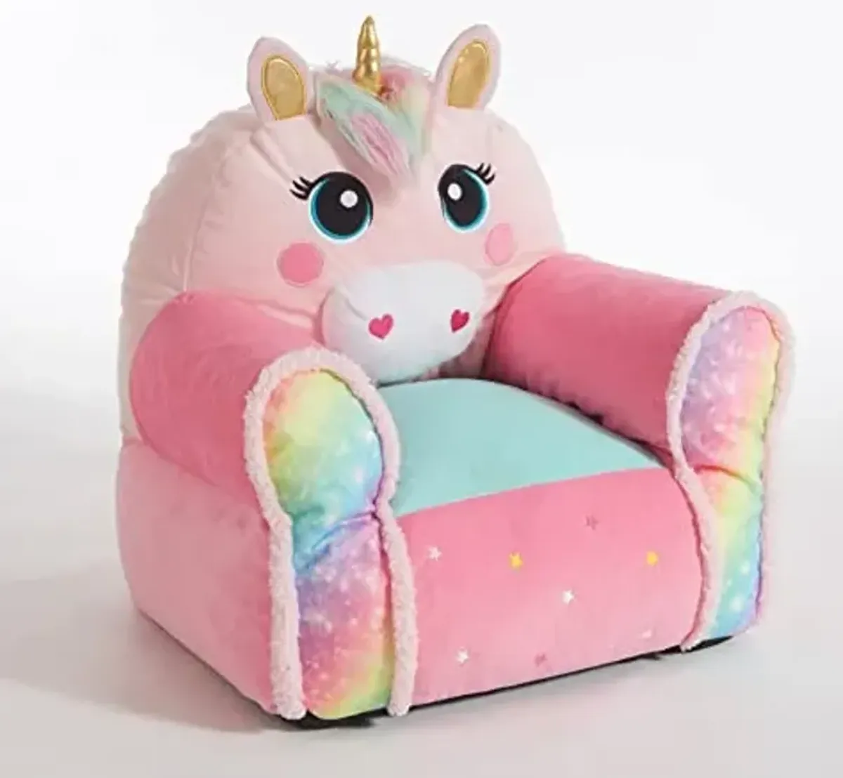 Idea Nuova Heritage Kids Cozy and Durable Unicorn Figural Bean Bag Chair with Sherpa Trim, for Bedroom & Platyroom,Ages 3+