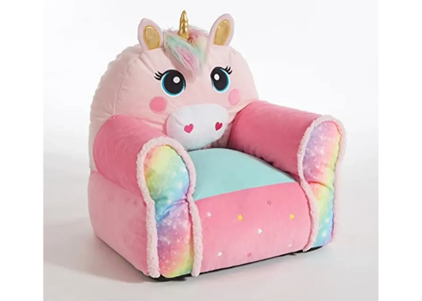 Idea Nuova Figural Sherpa Trim Bean Bag Chair, Unicorn Dreams