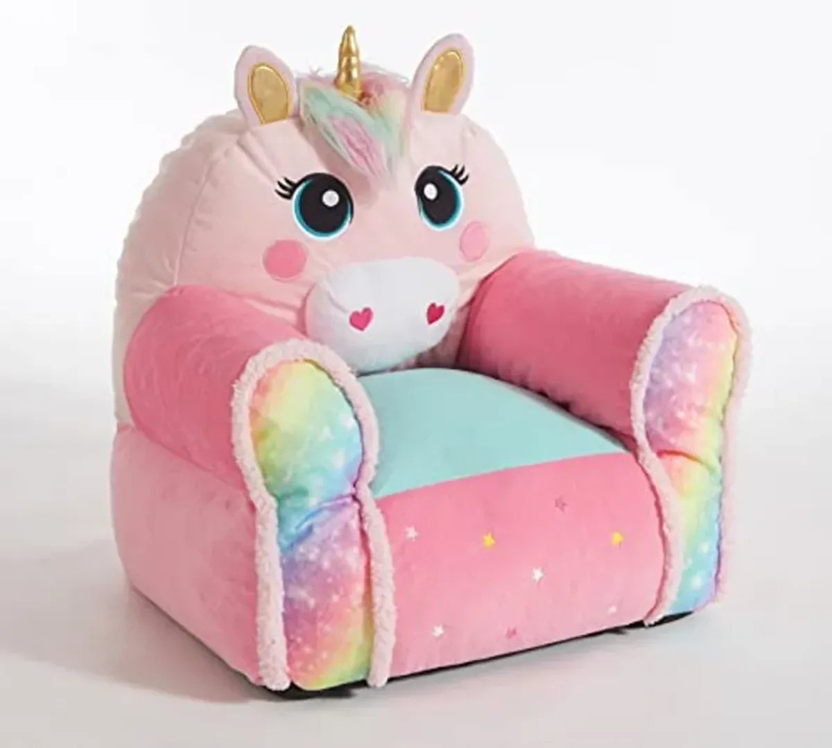 Idea Nuova Figural Sherpa Trim Bean Bag Chair, Unicorn Dreams