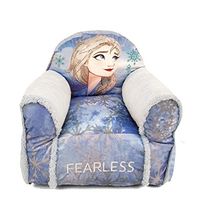 Idea Nuova Frozen Elsa Figural Disney Bean Bag Chair with Sherpa Trim,Polyester, Purple Snowflake, Ages 3+, Small